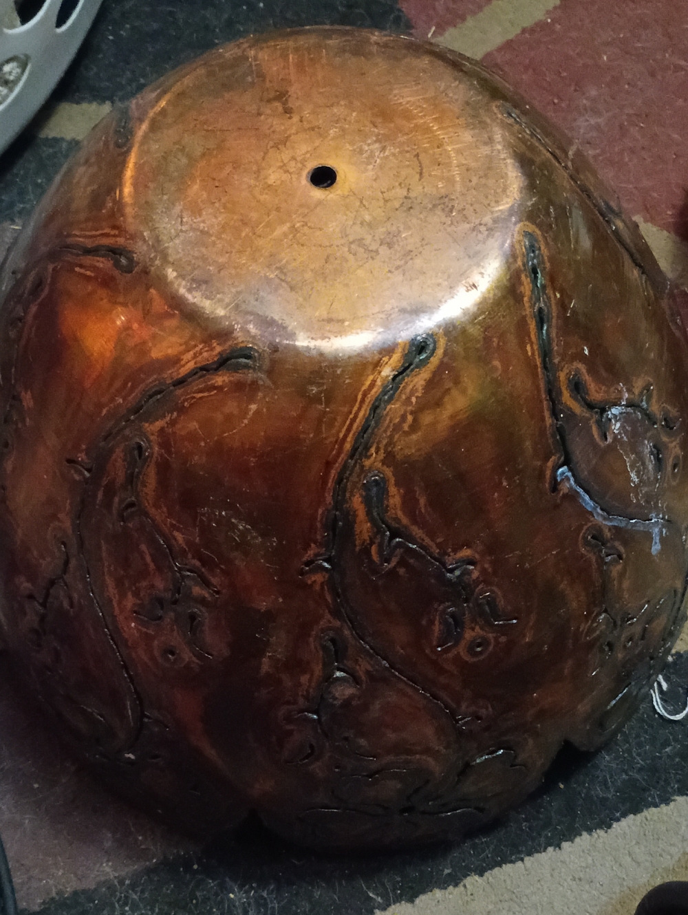 Handcrafted Copper-Tone Decorative Lampshade Or Chandelier- Rustic Orange Brown